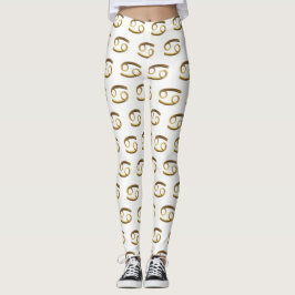 Astrologische Zodiac-signalen Sun Sign Cancer Gold Leggings