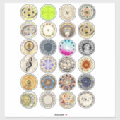 astrologische zodiale kaarten hematocriet collage sticker (Vel)