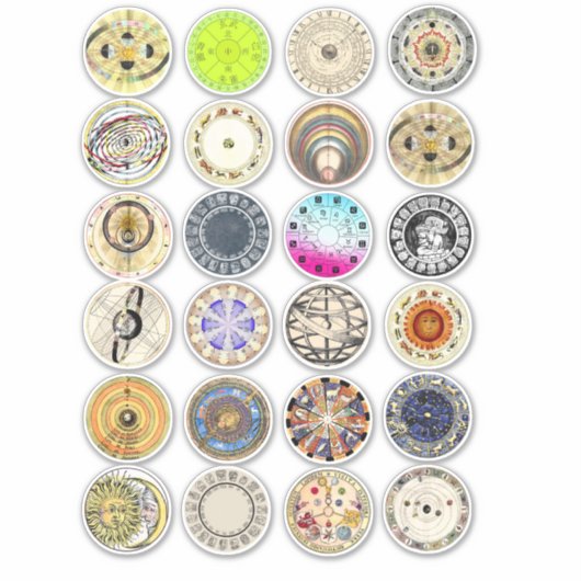 astrologische zodiale kaarten hematocriet collage sticker (Voorkant)