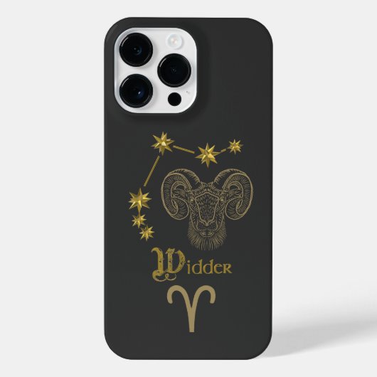 Astrologisches Sternzeichen Widder - Gold iPhone Hoesje (Achterkant)