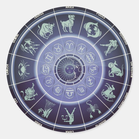 Astrologwielstickers Ronde Sticker (Voorkant)
