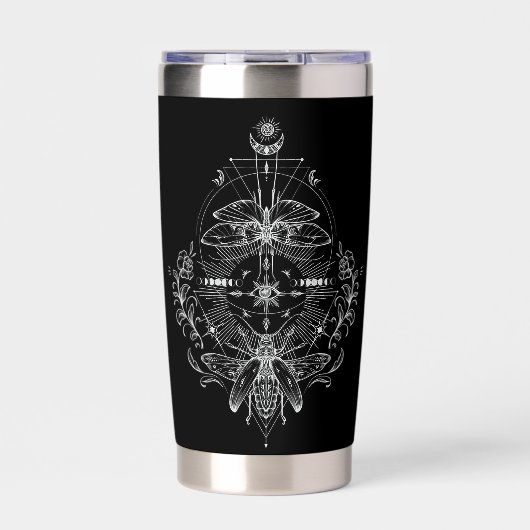 Astrology and Sacred Geometry Moth Geïsoleerde Drinkbeker (Voorkant)