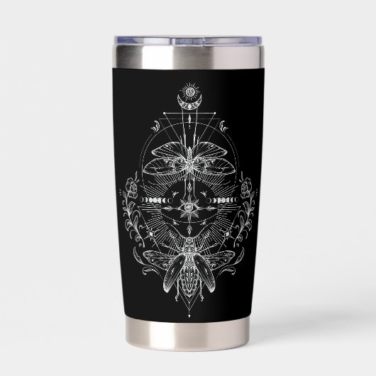 Astrology and Sacred Geometry Moth Geïsoleerde Drinkbeker (Achterkant)