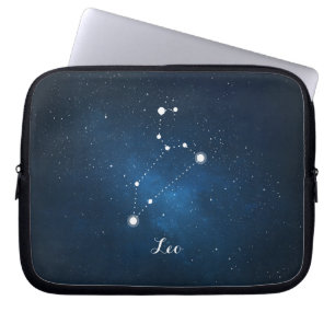 Astrology Blue Nebula Leo Zodiac Sign Laptop Sleeve