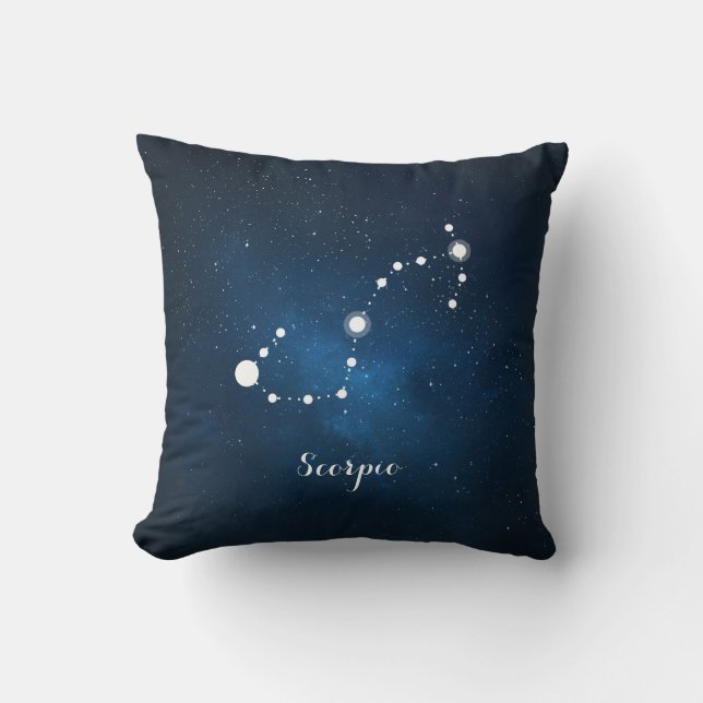 Astrology Blue Nebula Scorpio Zodiac Sign Kussen (Voorkant)