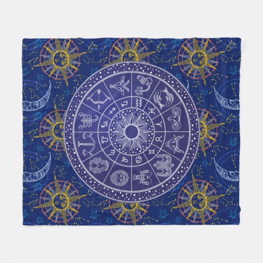 Astrology Chart Fleece Blanket (Voorkant (Horizontaal))