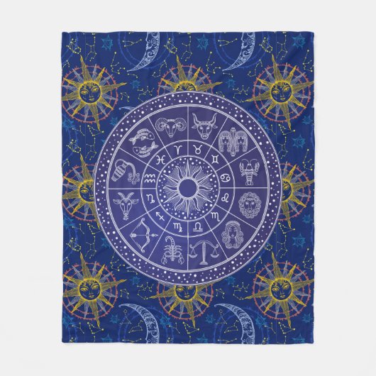 Astrology Chart Fleece Blanket Deken (Voorkant)