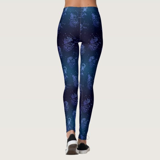 Astrology Constellation Stars Space Pattern Leggings (Achterkant)