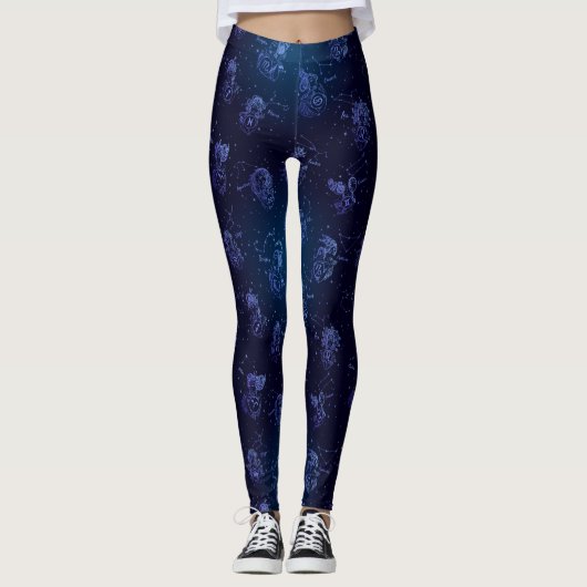 Astrology Constellation Stars Space Pattern Leggings (Voorkant)