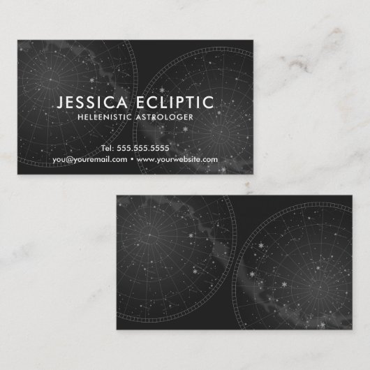 Astrology Constellations Chart (B&W) Astrologer Visitekaartje (Voorkant / Achterkant)