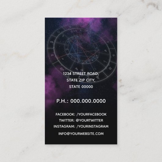 Astrology Consultant Astrologer Visitekaartje (Achterkant)