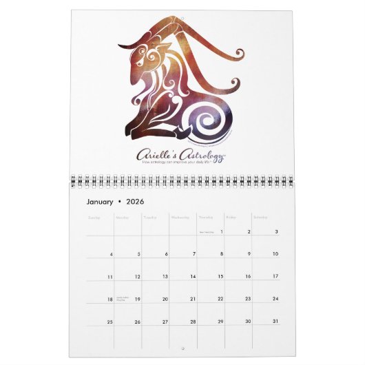 Astrology Custom Printed Calendar van Arielle Kalender (Jan 2026)