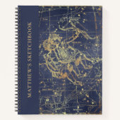 Astrology Gemini Horoscope Sketchbook with Name Notitieboek (Voorkant)