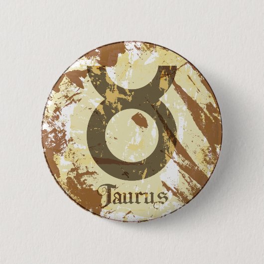 Astrology Grunge Taurus Ronde Button 5,7 Cm (Voorkant)