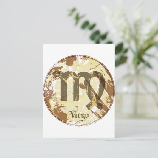Astrology Grunge Virgo Briefkaart (Staand voorkant)