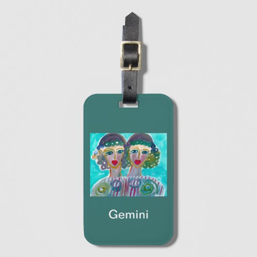 Astrology Horoscope Gemini Acryllic Bagagelabel (Voorkant (verticaal))