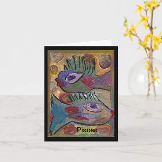 Astrology Horoscope Pisces Kaart (Gele Bloem)