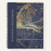 Astrology Leo Horoscope Sketchbook with Name Notitieboek (Voorkant)