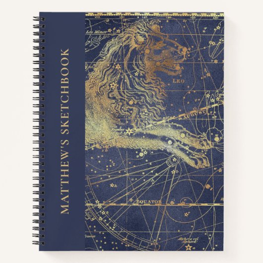 Astrology Leo Horoscope Sketchbook with Name Notitieboek (Voorkant)