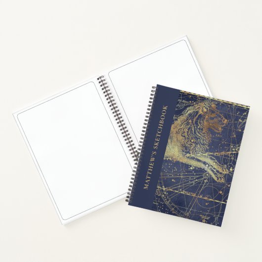 Astrology Leo Horoscope Sketchbook with Name Notitieboek (Binnen)