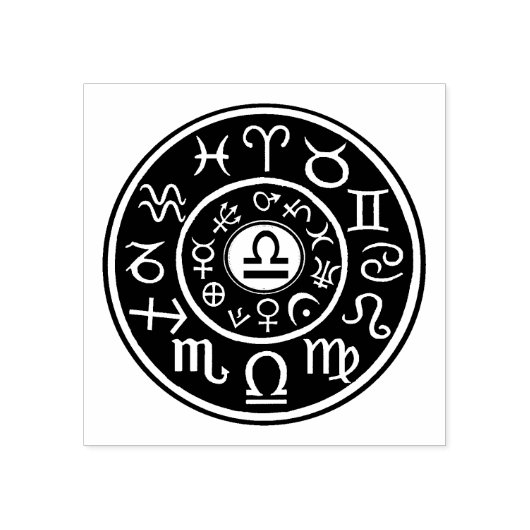 Astrology Libra Zociac design rubberstempel (Afrduk)