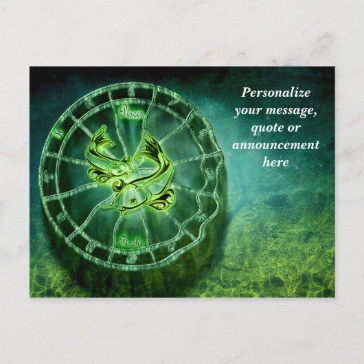Astrology Pisces Horoscope Personalize Message Aankondigingskaart (Voorkant)