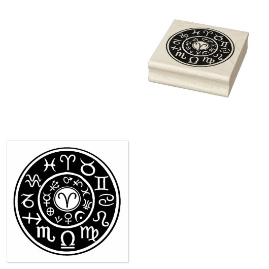 Astrology Ram Zodiac Design Rubber Stamp Rubberstempel (Gestempeld)