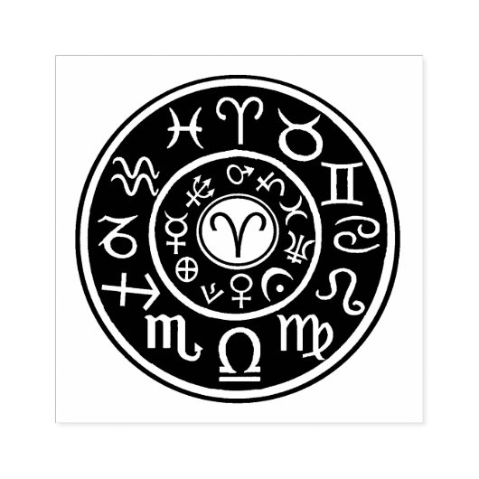 Astrology Ram Zodiac Design Rubber Stamp Rubberstempel (Afrduk)