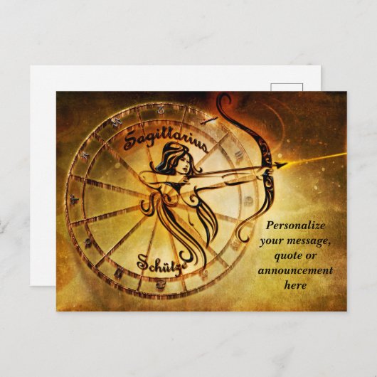 Astrology Sagittarius Horoscope Personal Message Aankondigingskaart (Voorkant / Achterkant)