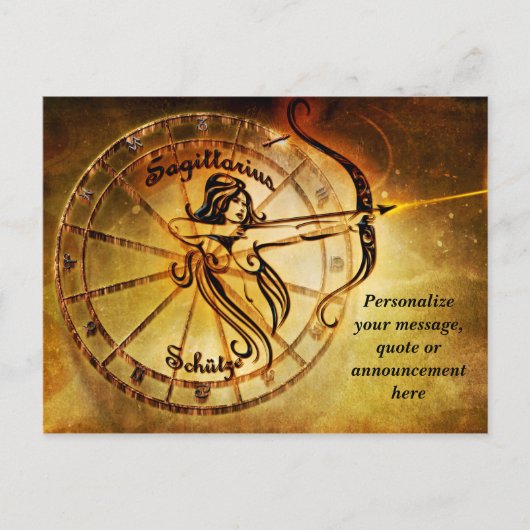 Astrology Sagittarius Horoscope Personal Message Aankondigingskaart (Voorkant)