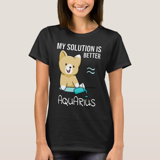 Astrology Saying Cute Cat Zodiac Sign Aquarius T-shirt (Voorkant)