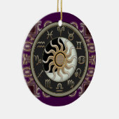Astrology Sun en Moon Personalized Keramisch Ornament (Rechts)