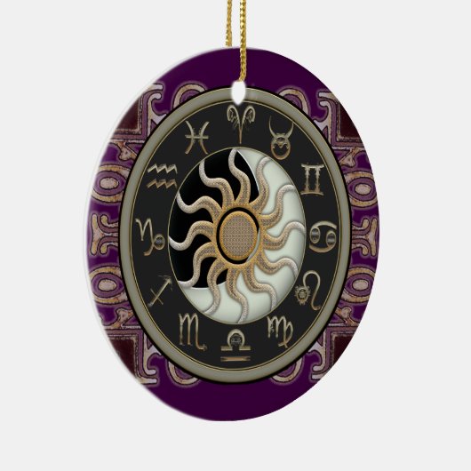 Astrology Sun en Moon Personalized Keramisch Ornament (Rechts)