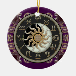 Astrology Sun en Moon Personalized Keramisch Ornament