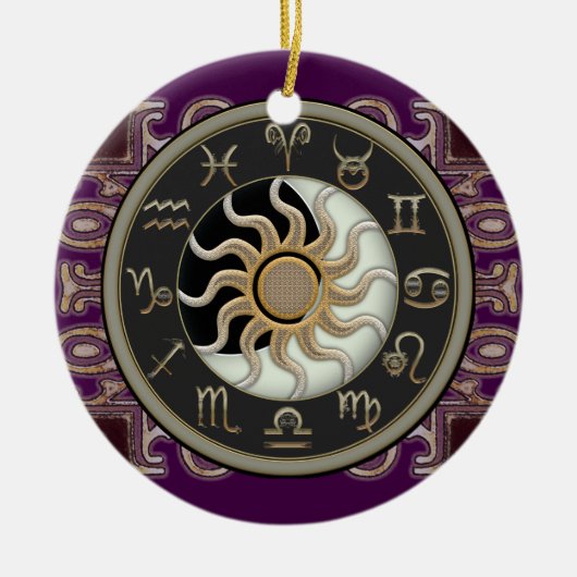 Astrology Sun en Moon Personalized Keramisch Ornament (Voorkant)