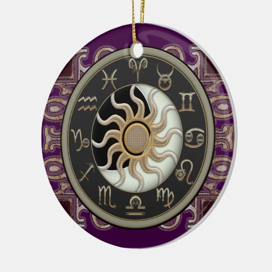 Astrology Sun en Moon Personalized Keramisch Ornament (Links)