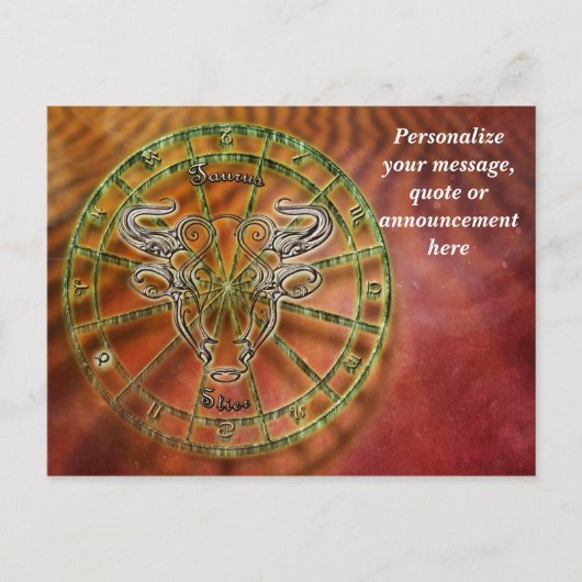 Astrology Taurus Horoscope Personaliseert Bericht Aankondigingskaart (Voorkant)