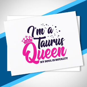 Astrology Zodiac April & May Birthday Taurus Queen Briefkaart