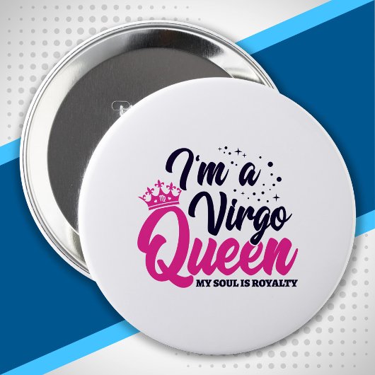 Astrology Zodiac August & September Birthday Virgo Ronde Button 4,0 Cm