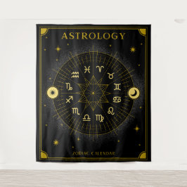 Astrology Zodiac Calendar - Black Wandkleed