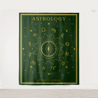 Astrology Zodiac Calendar - Green Wandkleed