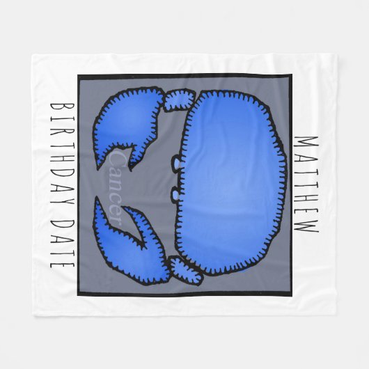 Astrology Zodiac Cancer Sign Birthday name B Fleece Deken (Voorkant (Horizontaal))