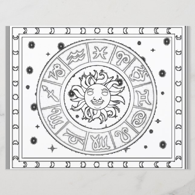 Astrology Zodiac Coloring Page (Voorkant)