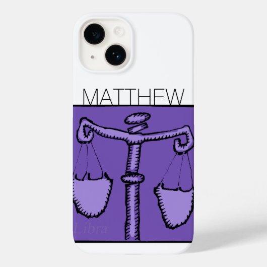 Astrology Zodiac Libra Sign Birthday Name iPC Case-Mate iPhone Case (Achterkant)