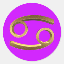 Astrology Zodiac Sign Cancer Gold look Symbol Eleg Ronde Sticker