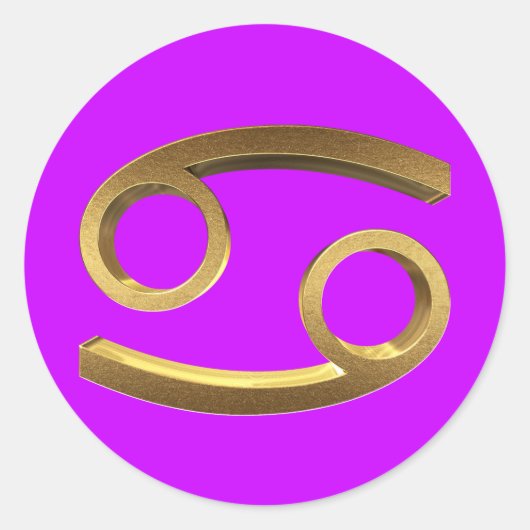 Astrology Zodiac Sign Cancer Gold look Symbol Eleg Ronde Sticker (Voorkant)