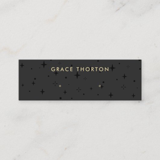 Astrology Zodiac Stars Black Stud Earring Mini Visitekaartje (Voorkant)