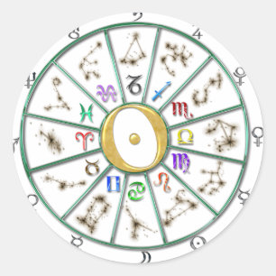 Astrology Zodiac Wheel sticker+gift Ronde Sticker