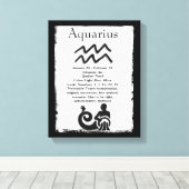 Astrologyteken Aquarius Horoscope Zodiabol Canvas Afdruk (Insitu (Houten vloer))
