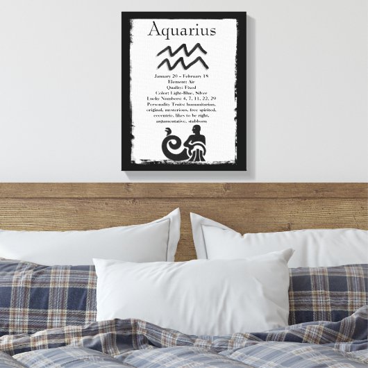 Astrologyteken Aquarius Horoscope Zodiabol Canvas Afdruk (Insitu (Slaapkamer))